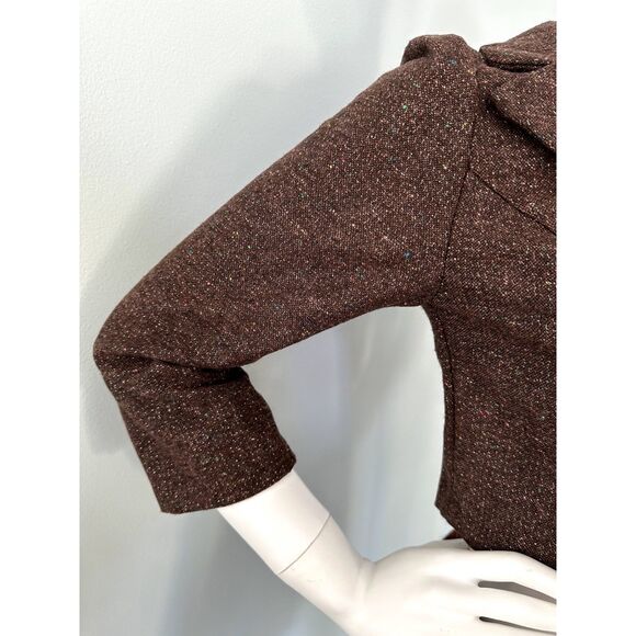 Vintage 90s Cropped Brown Double-Breasted Blazer Jacket Top size Junior XS - Picture 5 of 9